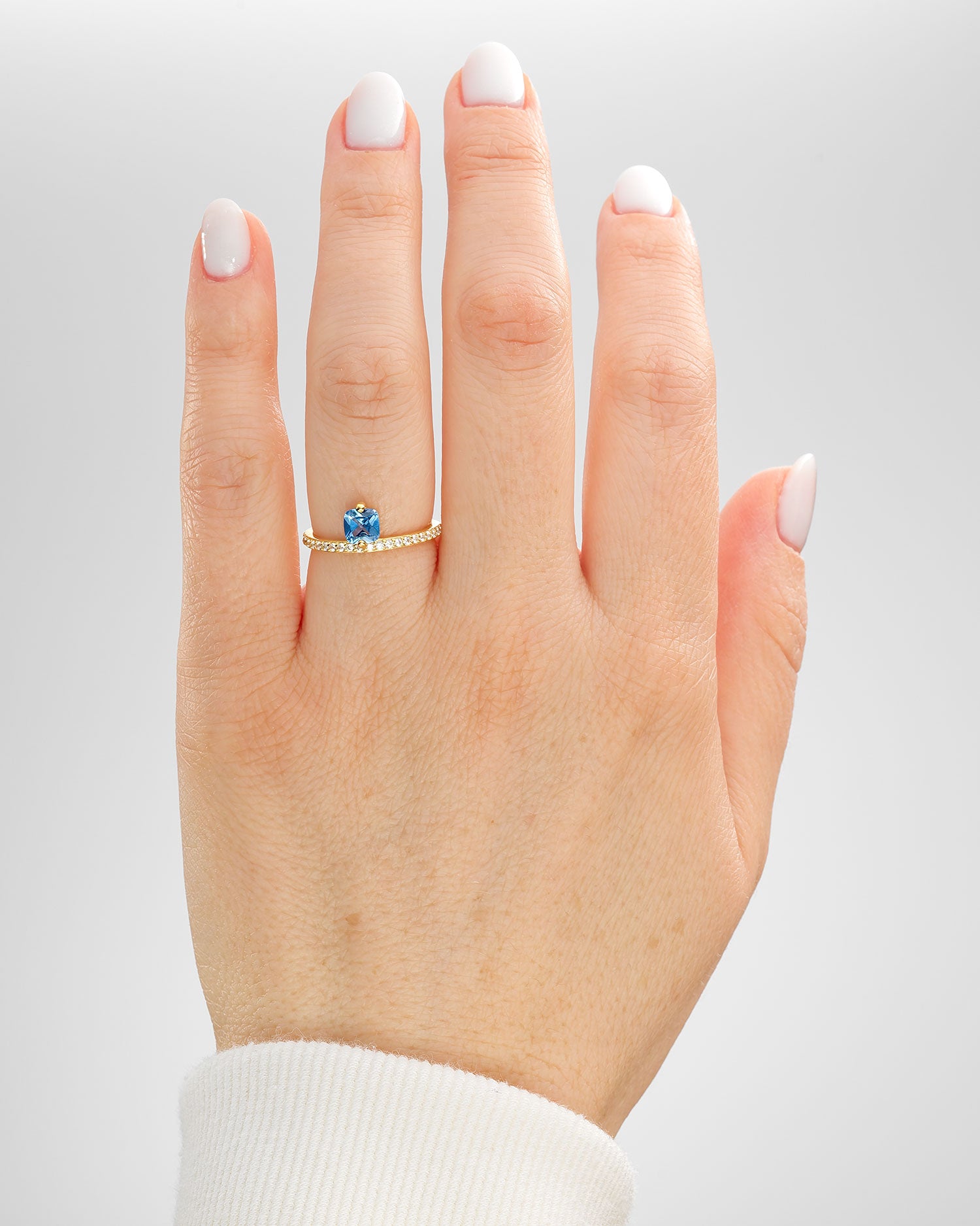 Blossom Gold and Blue Topaz Ring