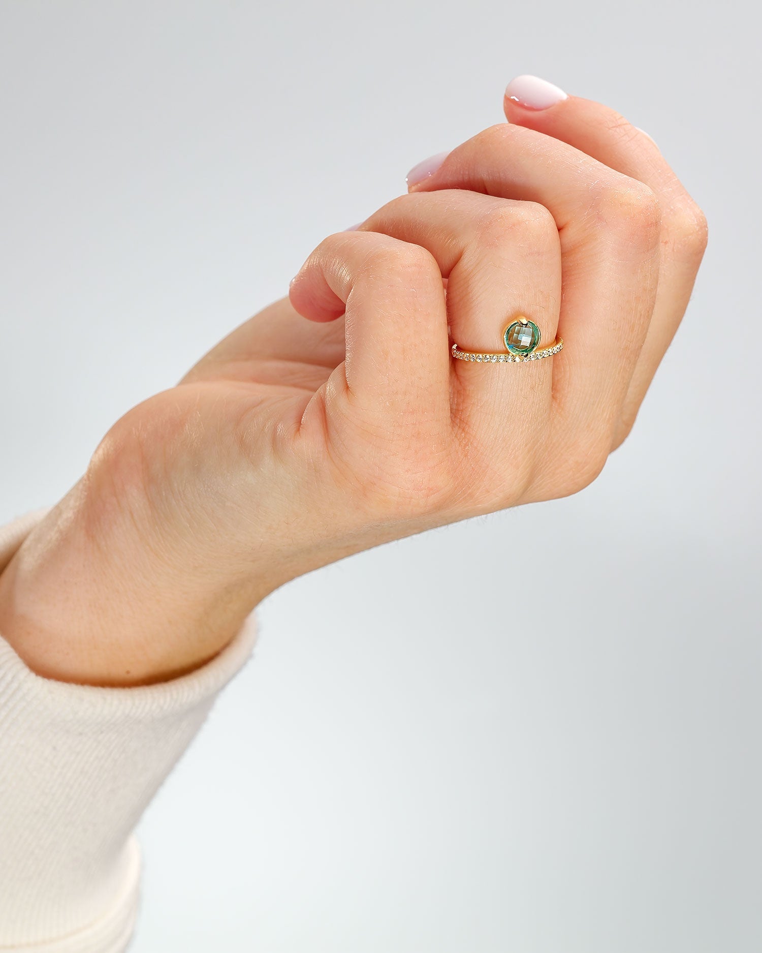 Luna Gold and Blue Topaz Ring