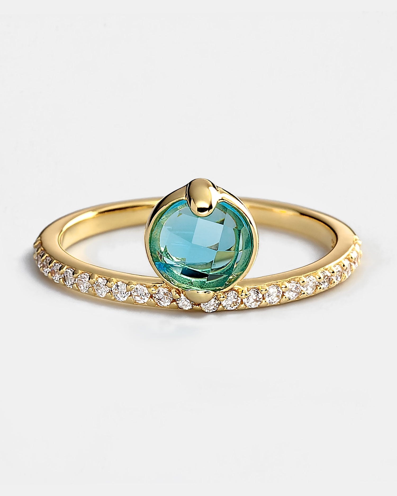 Luna Gold and Blue Topaz Ring